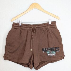 EUC Mitchell & Ness Brown Mavericks Athletic Lounge Drawstring Shorts Sweatshort